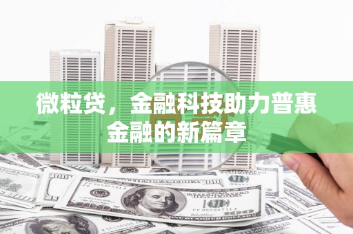 牡丹微粒贷，金融科技助力普惠金融的新篇章