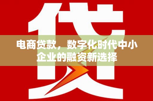 和县电商贷款，数字化时代中小企业的融资新选择