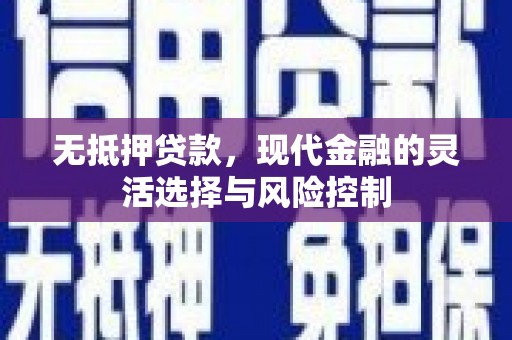 枞阳无抵押贷款，现代金融的灵活选择与风险控制