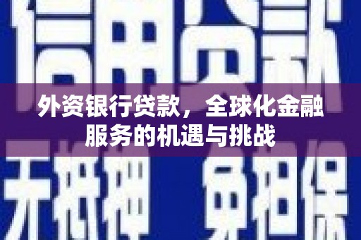 清溪外资银行贷款，全球化金融服务的机遇与挑战