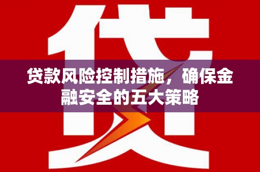 涡阳贷款风险控制措施，确保金融安全的五大策略