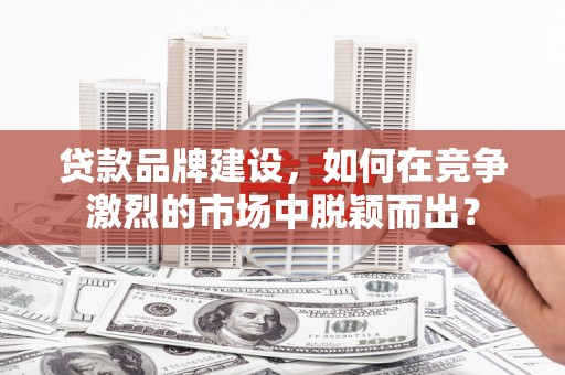 桃江贷款品牌建设，如何在竞争激烈的市场中脱颖而出？