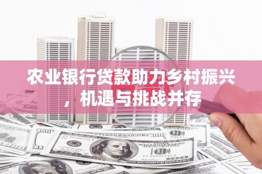 长顺农业银行贷款助力乡村振兴，机遇与挑战并存