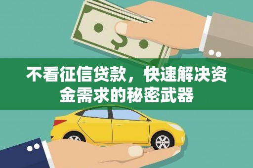 宜城不看征信贷款，快速解决资金需求的秘密武器
