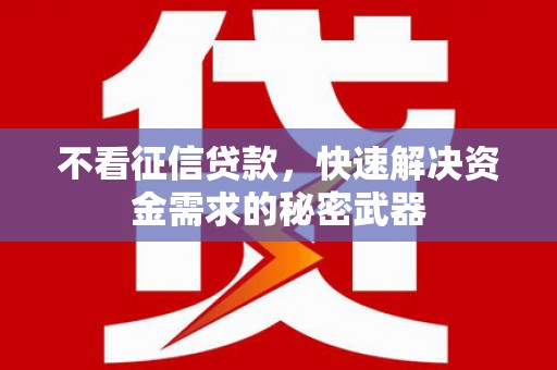 奉化不看征信贷款，快速解决资金需求的秘密武器