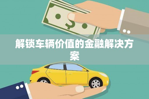 独山解锁车辆价值的金融解决方案